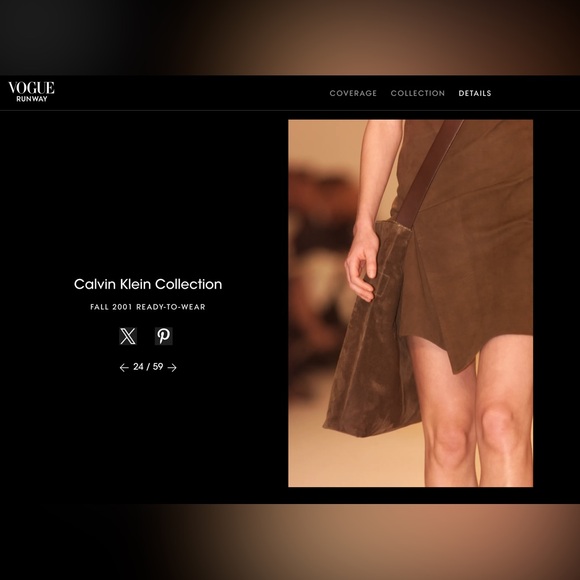 Vintage Calvin Klein Collection FW 2001 Runway Leather Suede Mini Dress - Picture 4 of 16